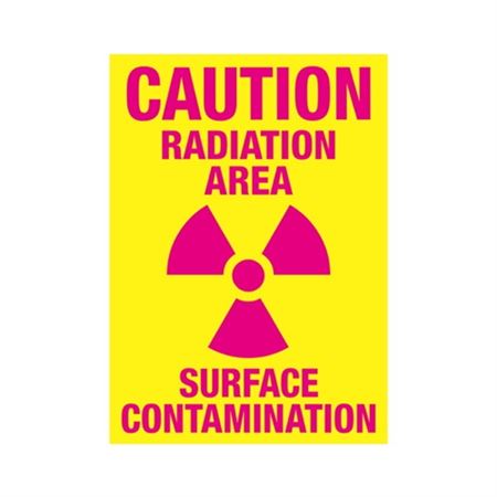 Caution Radiation Area Surface Contamination Sign 10"x14"